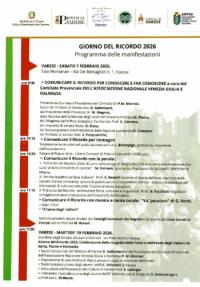 Giorno del Ricordo, programma