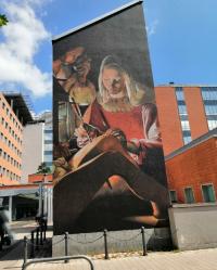ospedale Monoblocco, il murales di  Andrea Mattoni 2021